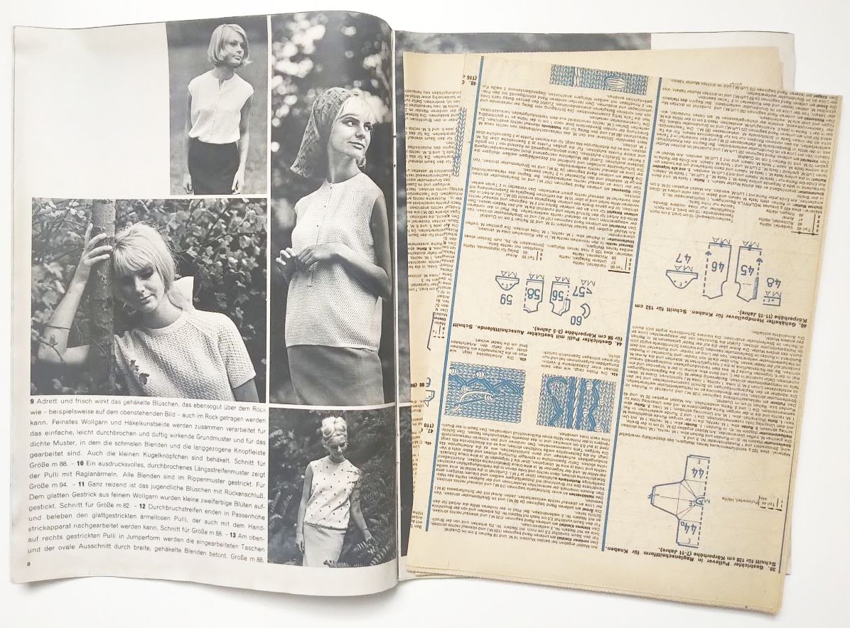 Modische Maschen 1965 Nr 1 mit Schnittmuster DDR Modezeitschrift Modische Maschen 1965 Nr 1 mit Schnittmuster DDR Modezeitschrift