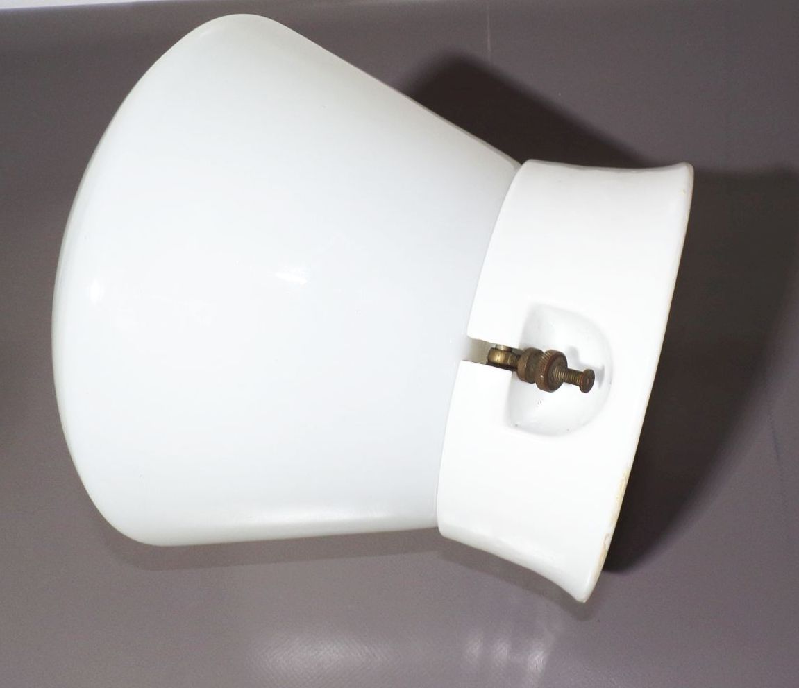 Bauhaus Lampe E27 Porzellan Milchglas Deckenlampe