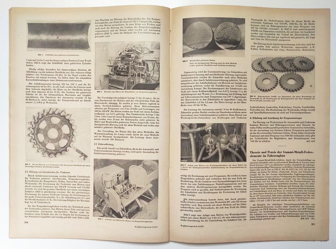 KFT Zeitschrift 1957 Nr 8 Entwicklung Fahrzeugmotoren Kraftfahrzeugtechnik KFT Zeitschrift 1957 Nr 8 Entwicklung Fahrzeugmotoren Kraftfahrzeugtechnik