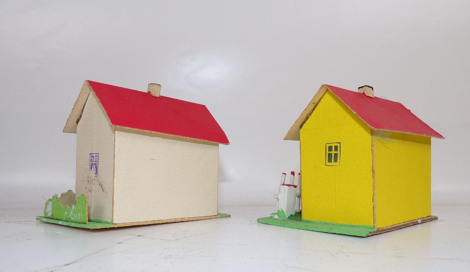 Alte Häuser aus Pappe Modellbau Modelleisenbahn 1940 1950 er OVP 