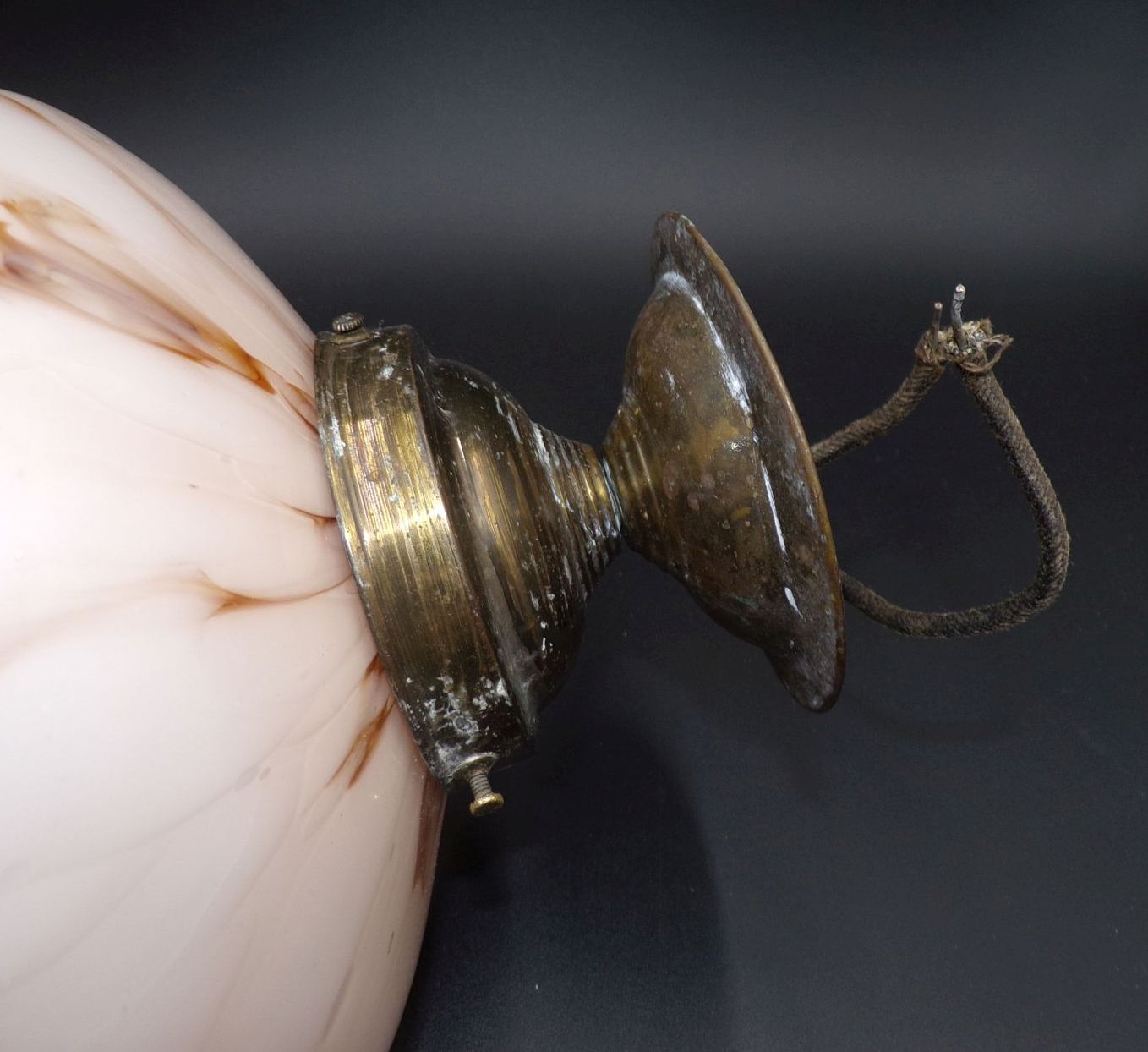 Alte Deckenleuchte Messing Glas E27 Marmor Optik Deckenlampe Alte Deckenleuchte Messing Glas E27 Marmor Optik Deckenlampe