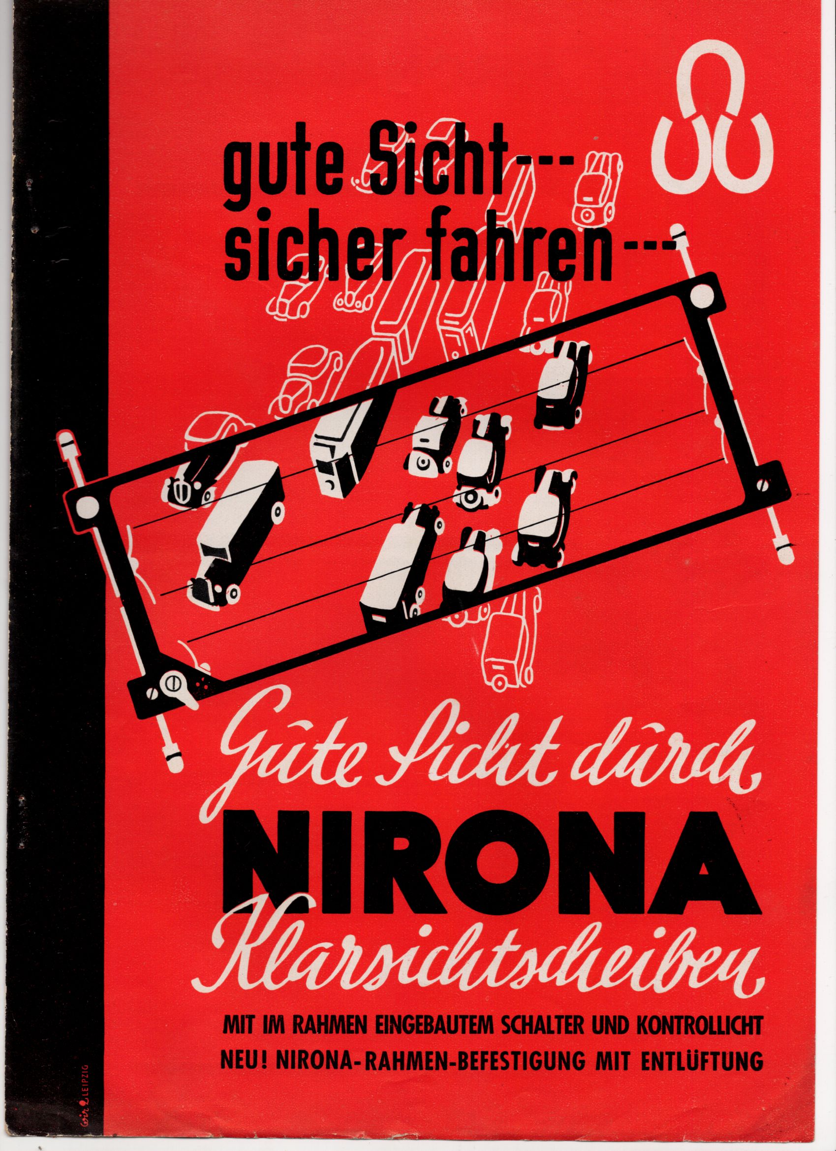 Nirona Klarsichtscheiben Alter Prospekt Werbung Sammler 1937