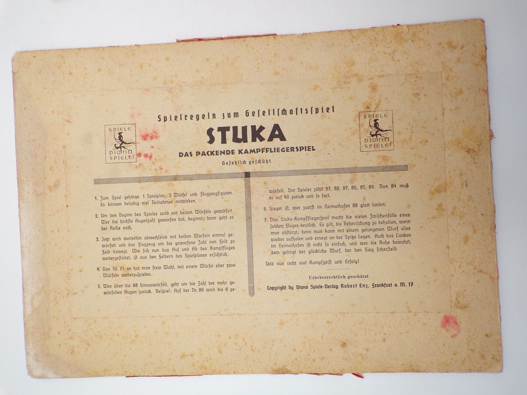 Stuka Das packende Kampffliegerspiel Diana Spiele Spielplan 2 Wk Stuka Das packende Kampffliegerspiel Diana Spiele Spielplan 2 Wk