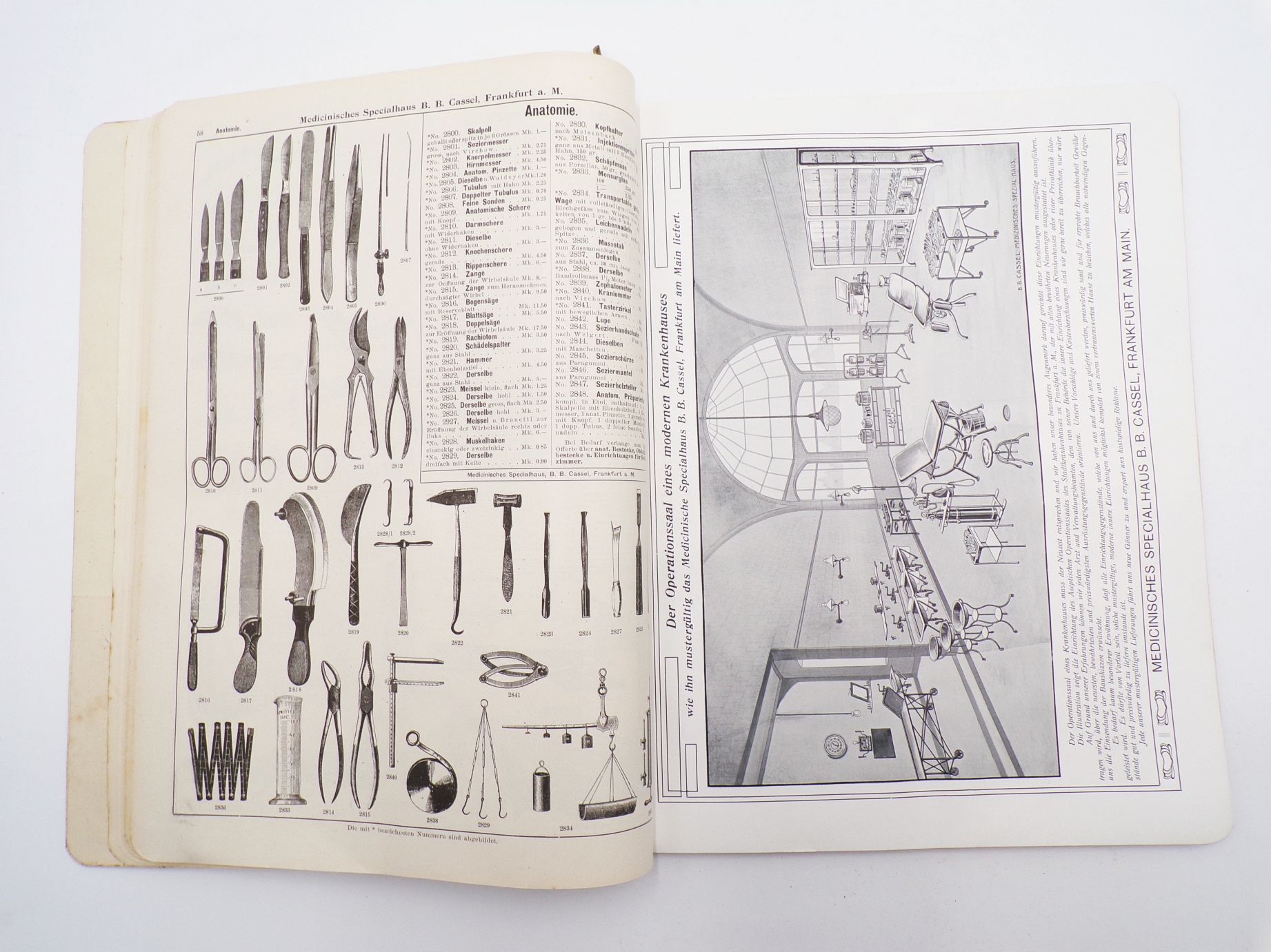 Alter Katalog Medizinisches Spezialhaus Cassel Frankfurt um 1900 Chirurgie