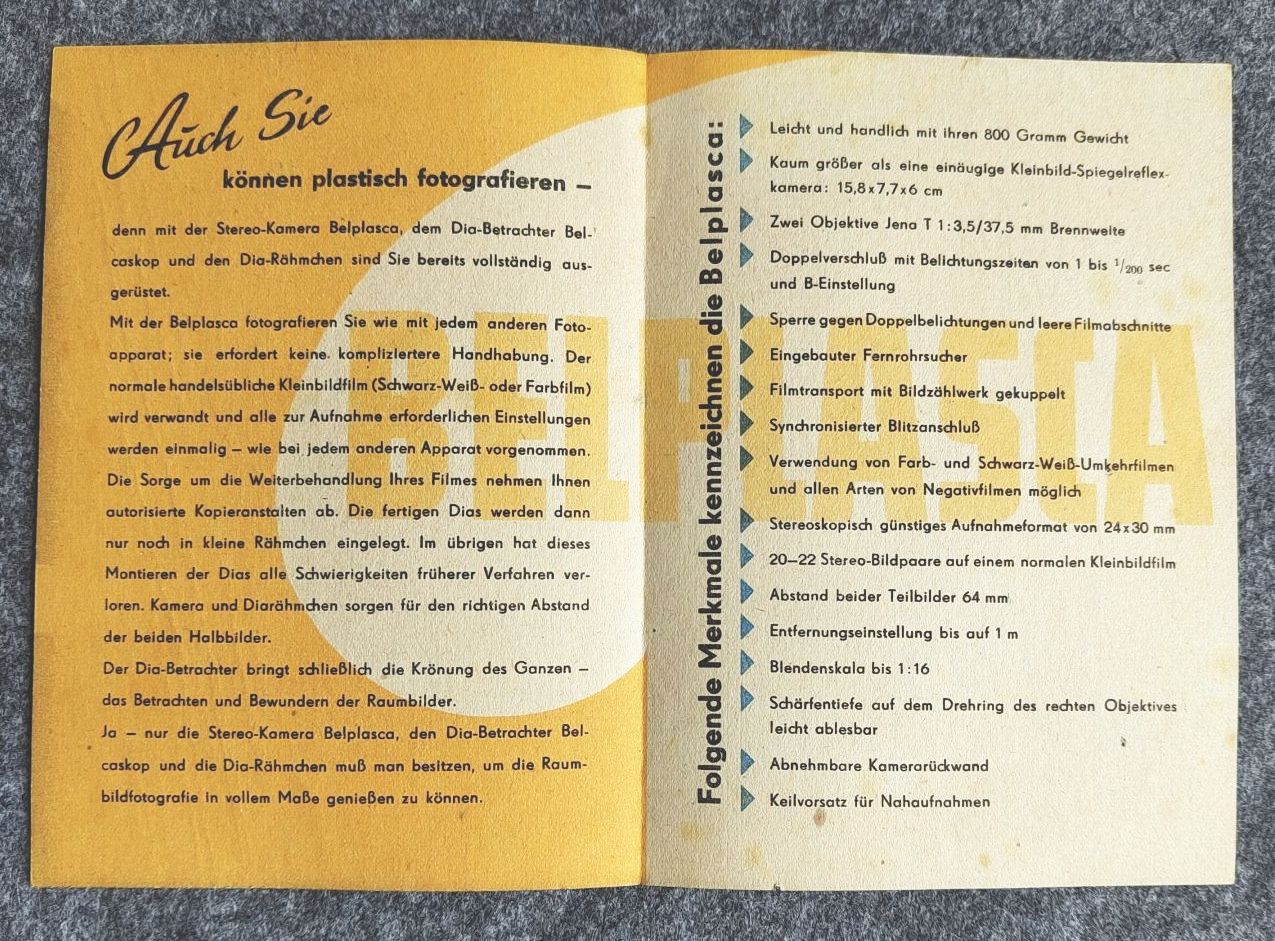 Nur diese 3 braucht man für Raumbild Fotografie Belcaskop Dia Rähmchen Belplascus Prospekt Nur diese 3 braucht man für Raumbild Fotografie Belcaskop Dia Rähmchen Belplascus Prospekt