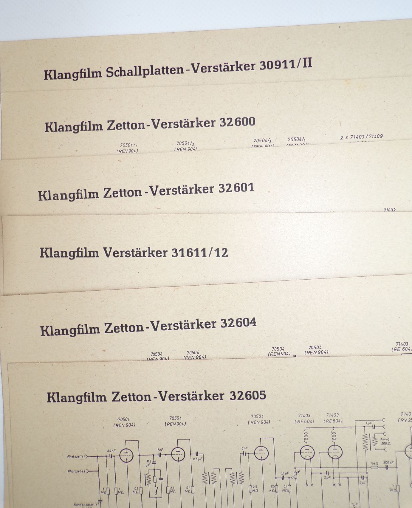 Lichtspielvorführer Tonfilmanlagen Schaltpläne Klangfilm Verstärker Lichtspielhaus Kino