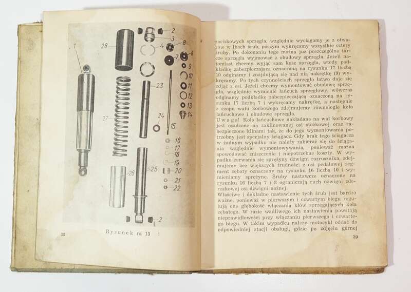 Betriebsanleitung Motorrad Pannonia de Luxe 250 Polnisch Original 1957