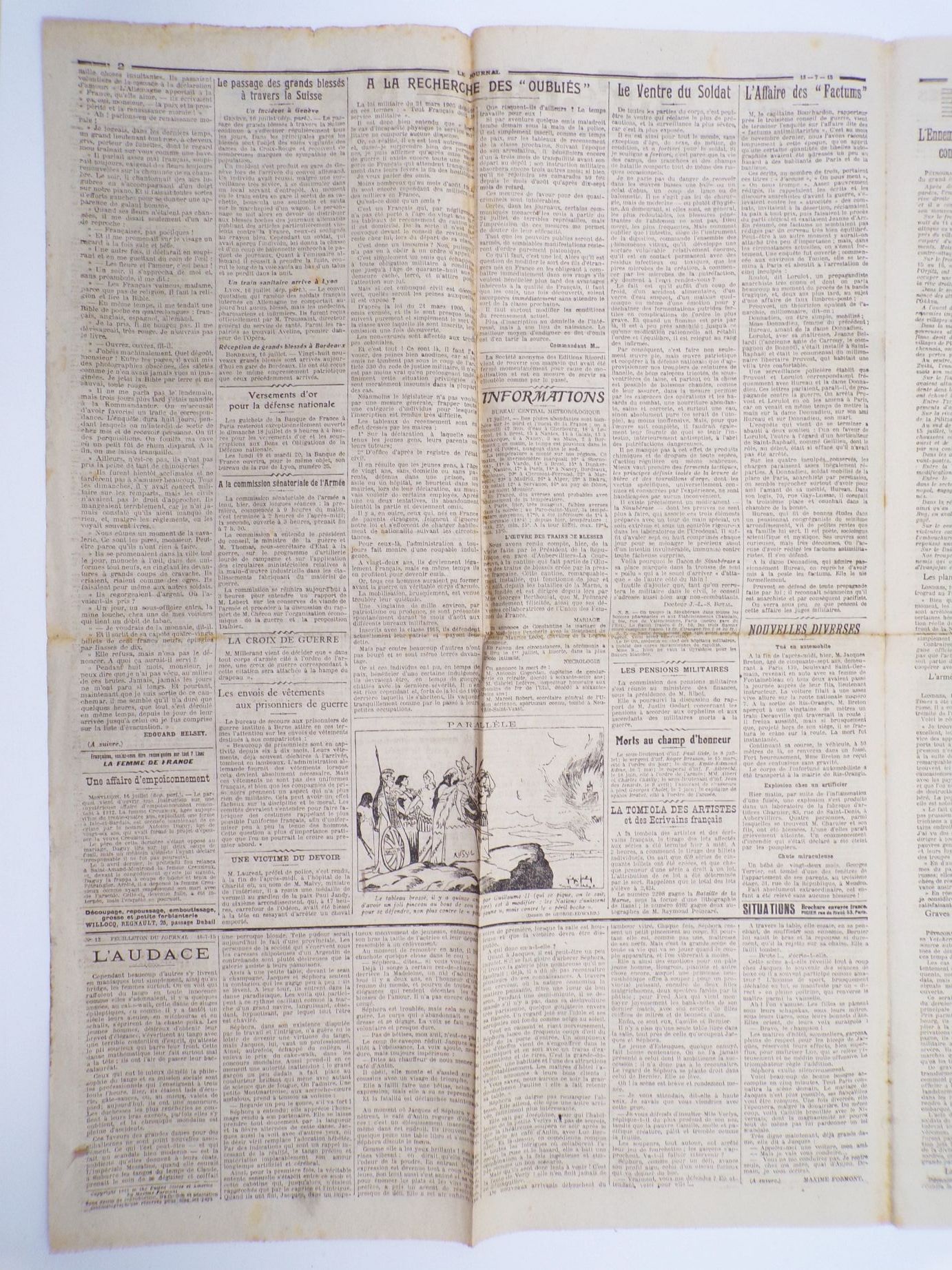 Le Journal 1915 Zeitung Frankreich 1 Wk