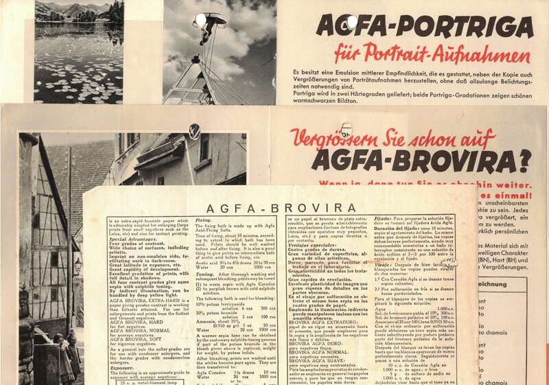 Prospekt Kopie und Vergrösserung Agfa Lupex Agfa -Brovira 1930er 