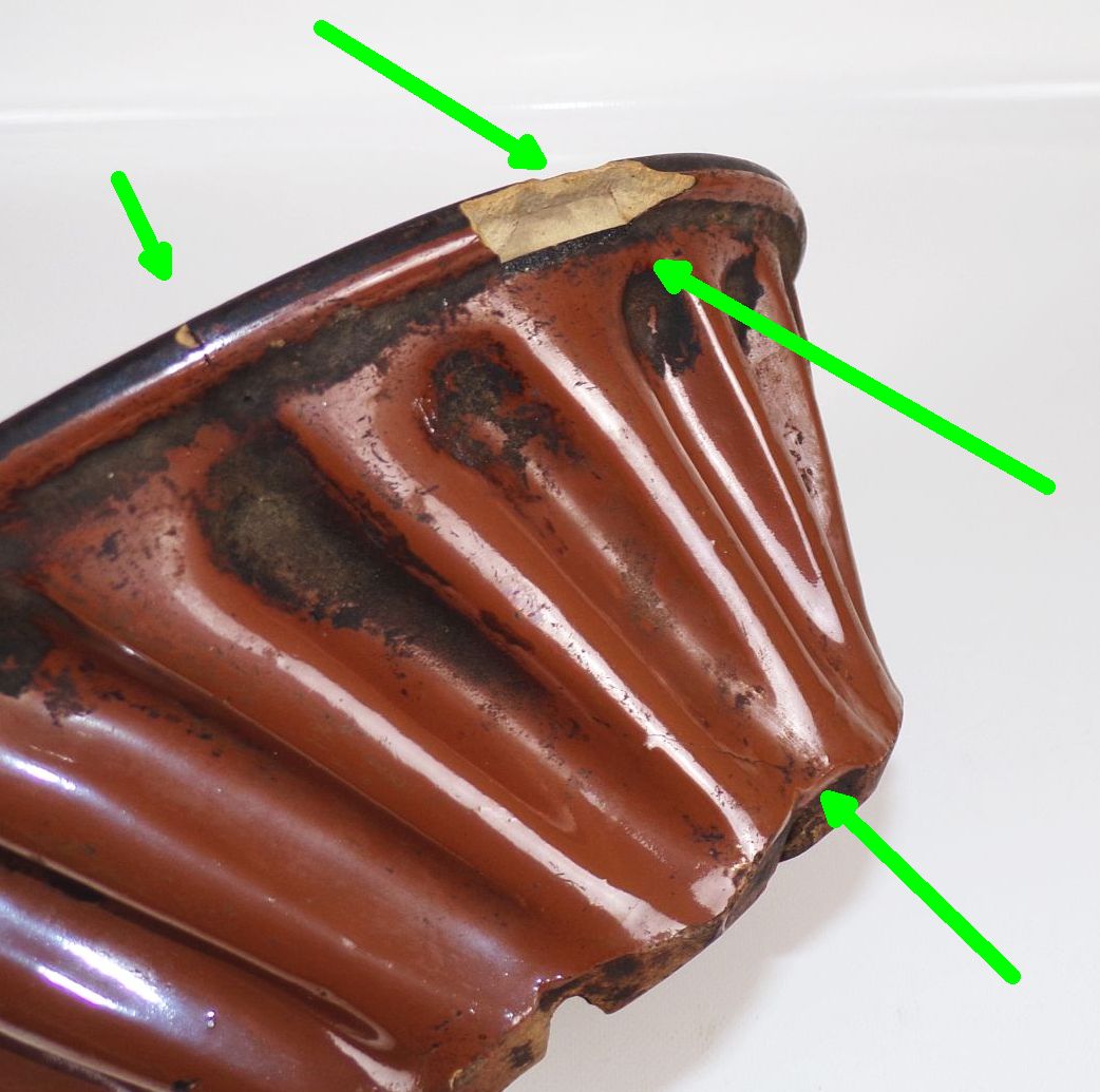 Alte Bachformen Keramik Gugelhupf Form Landhaus Deko 3 Stück