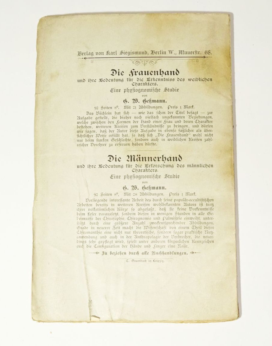 Die Kinderhand und ihre Bedeutung Karl Siegismund 1894 Handflächenkunde
