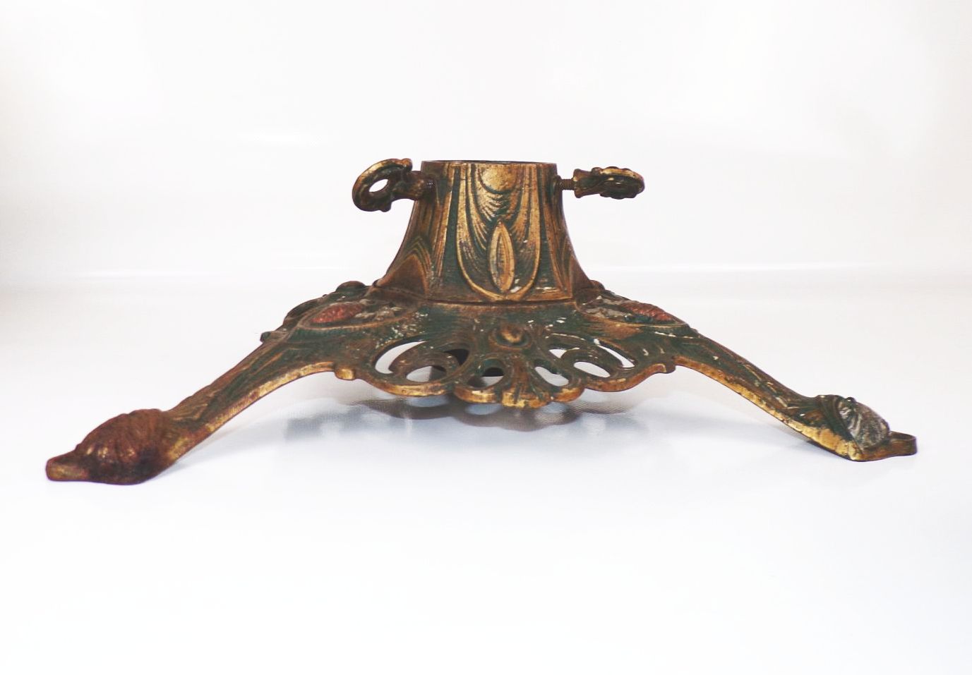 Alter Baumständer Weihnachten Eisenguss Zapfen Muster Antiker Christbaumständer