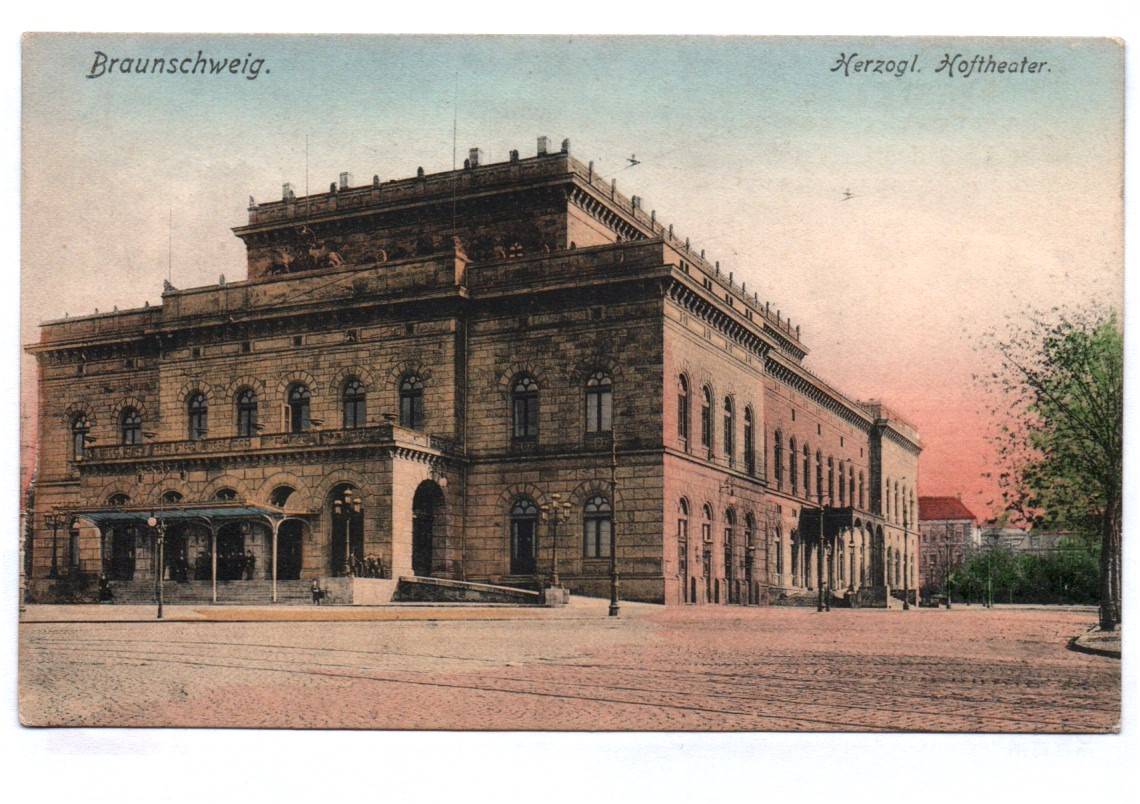 Ak Braunschweig Herzogliches Hoftheater um 1910 koloriert