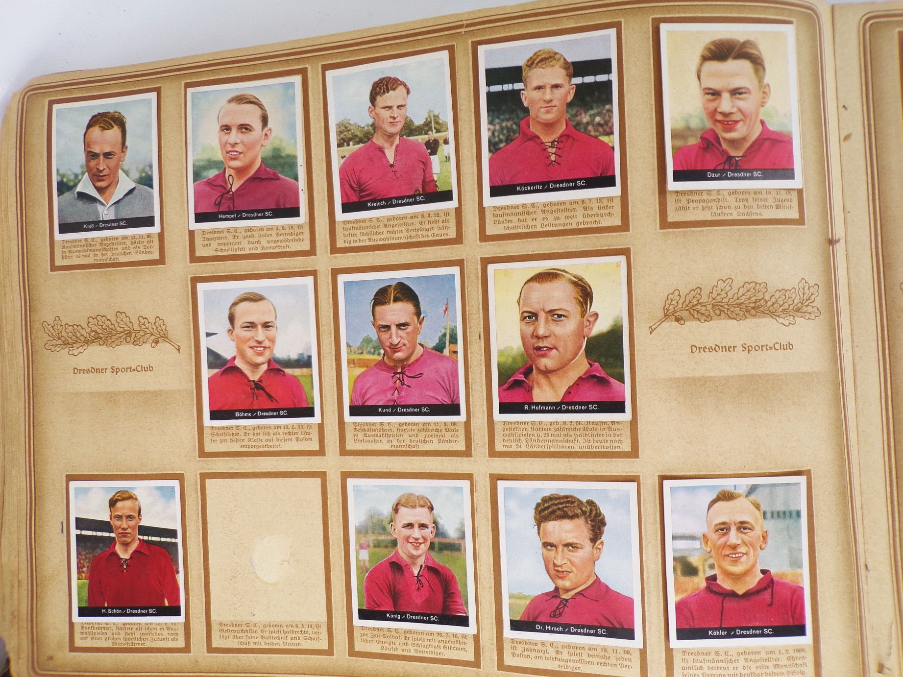 Hinein Fußball Sammelbilderalbum Cigarettenfabrik Müller Dresden um 1930 Hinein Fußball Sammelbilderalbum Cigarettenfabrik Müller Dresden um 1930