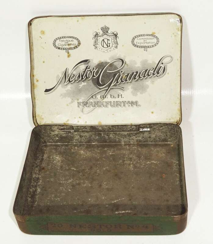 Alte Blechdose Nestor Gianaclis Frankfurt Main Zigaretten um 1910