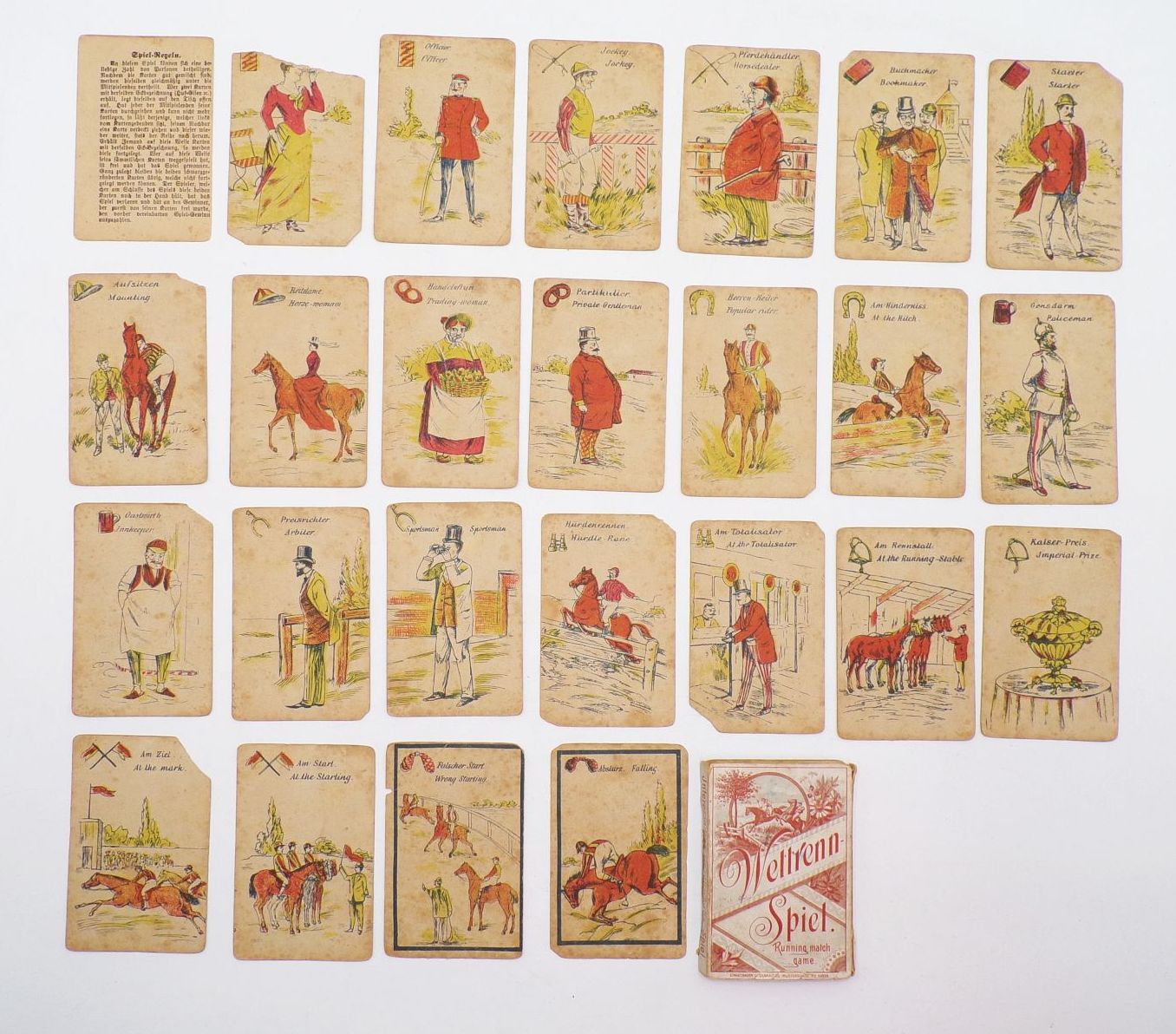 Wettrennspiel um 1880 Kartenspiel 