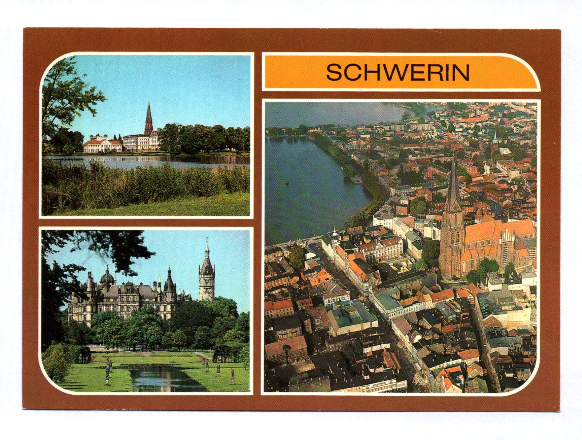 Ak Schwerin Am Burgsee Schloß Blick auf Altstadt DDR