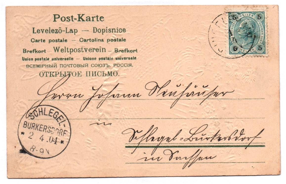 Litho Ak Hasen mit grossen Pilz Violett Fröhliche Ostern 1904