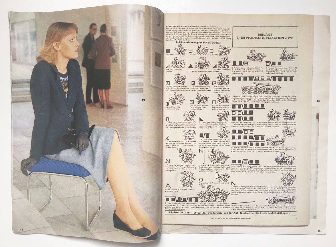 Modische Maschen 1981 Nr 2 mit Schnittmuster alte Modezeitschrift Modische Maschen 1981 Nr 2 mit Schnittmuster alte Modezeitschrift