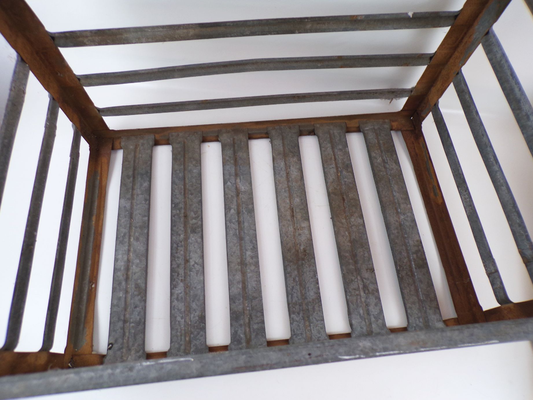 Alte Sero Gitterbox Metall Kiste Garten Loft Deko 