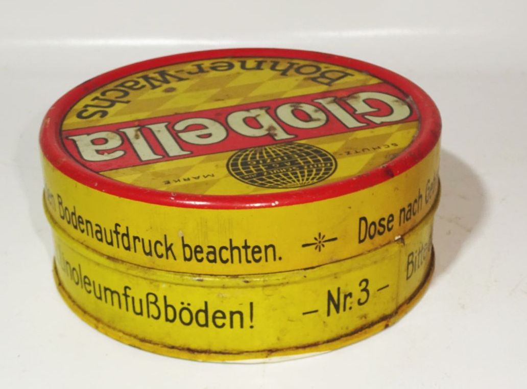 Globella Bohnerwachs alte Blechdose Metalldose mit Deckel 
