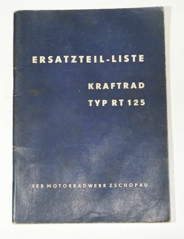 Ersatzteilliste Kraftrad Typ RT125 VEB Motorradwerk Zschopau 1961