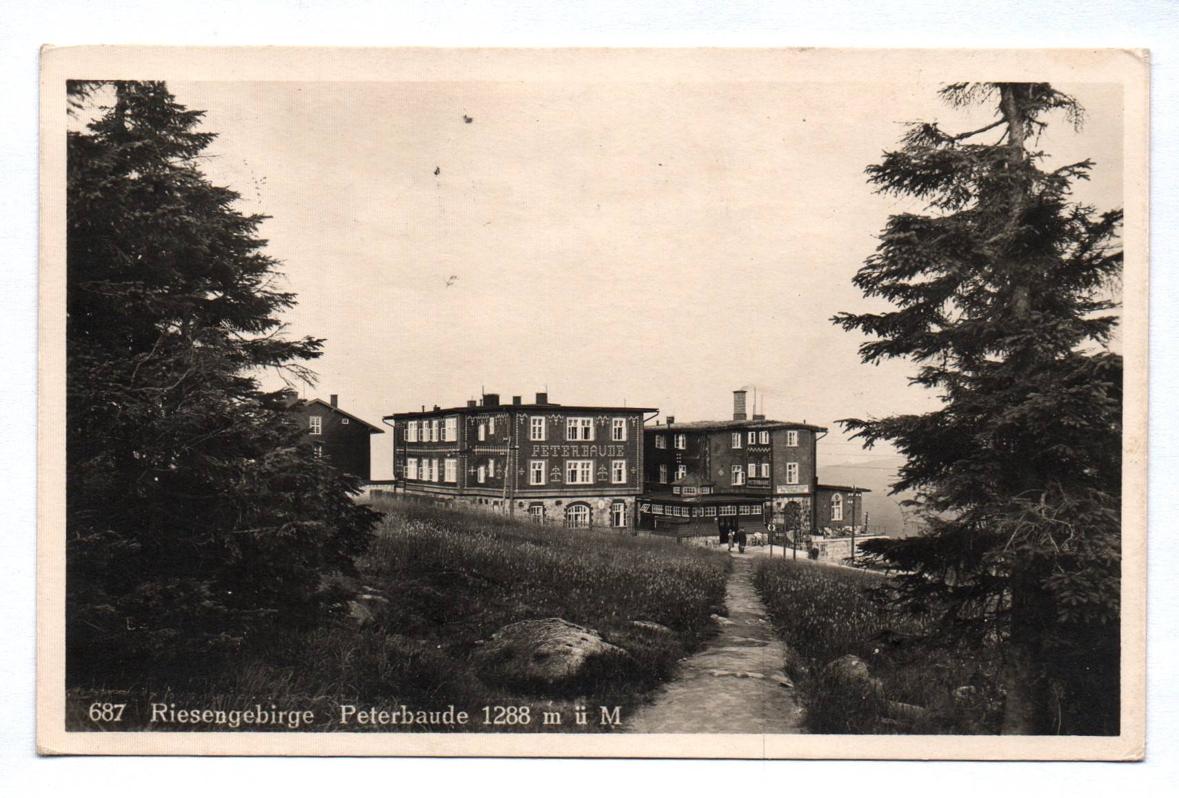 Foto Ak Riesengebirge Peterbaude 1942 Spindlermühle