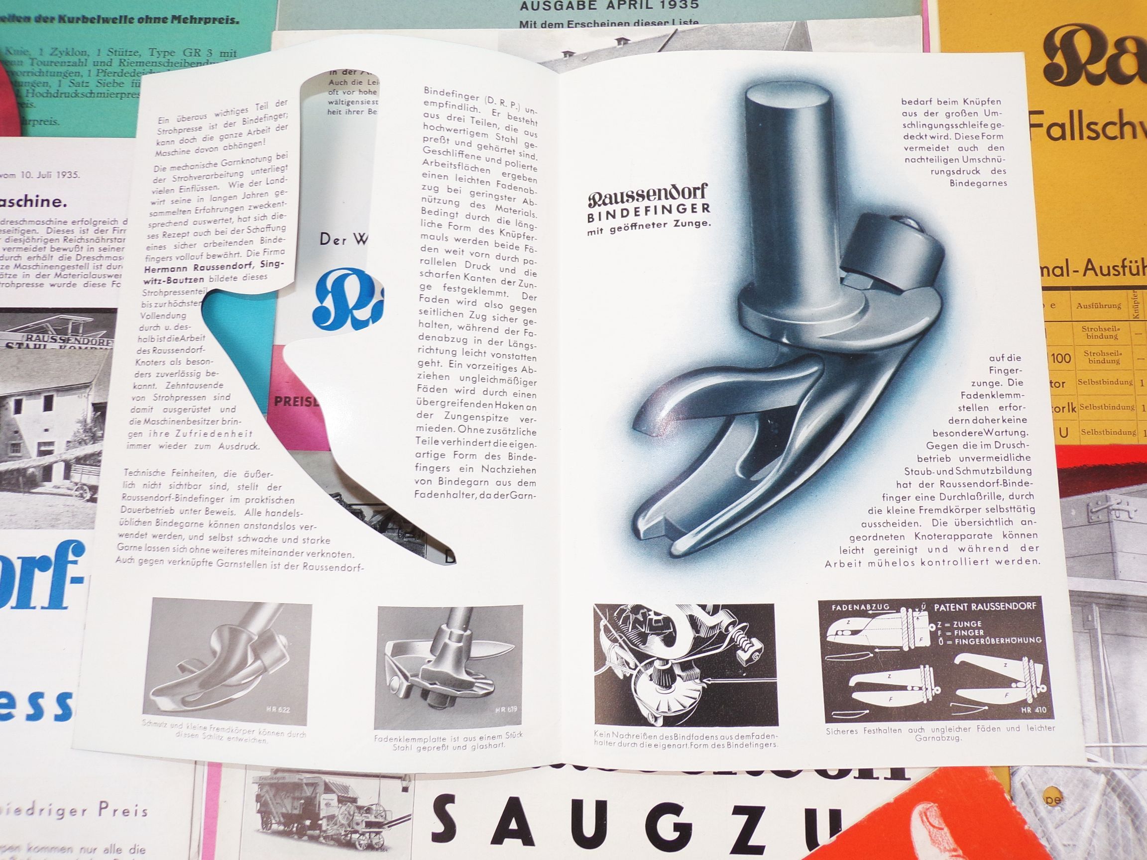 Raussendorf Singwitz Bautzen Reklame Mappe Saugzug Strohpresse 1930er 