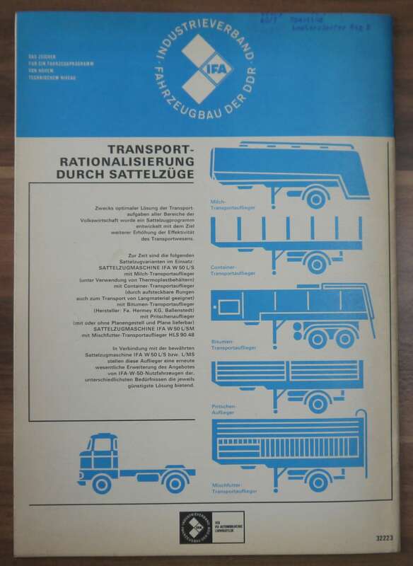 Beurteilung MZ ES 150 1 KFT Oktober 1970 IFA W50 L S Sattelzugmaschine mit Auflieger