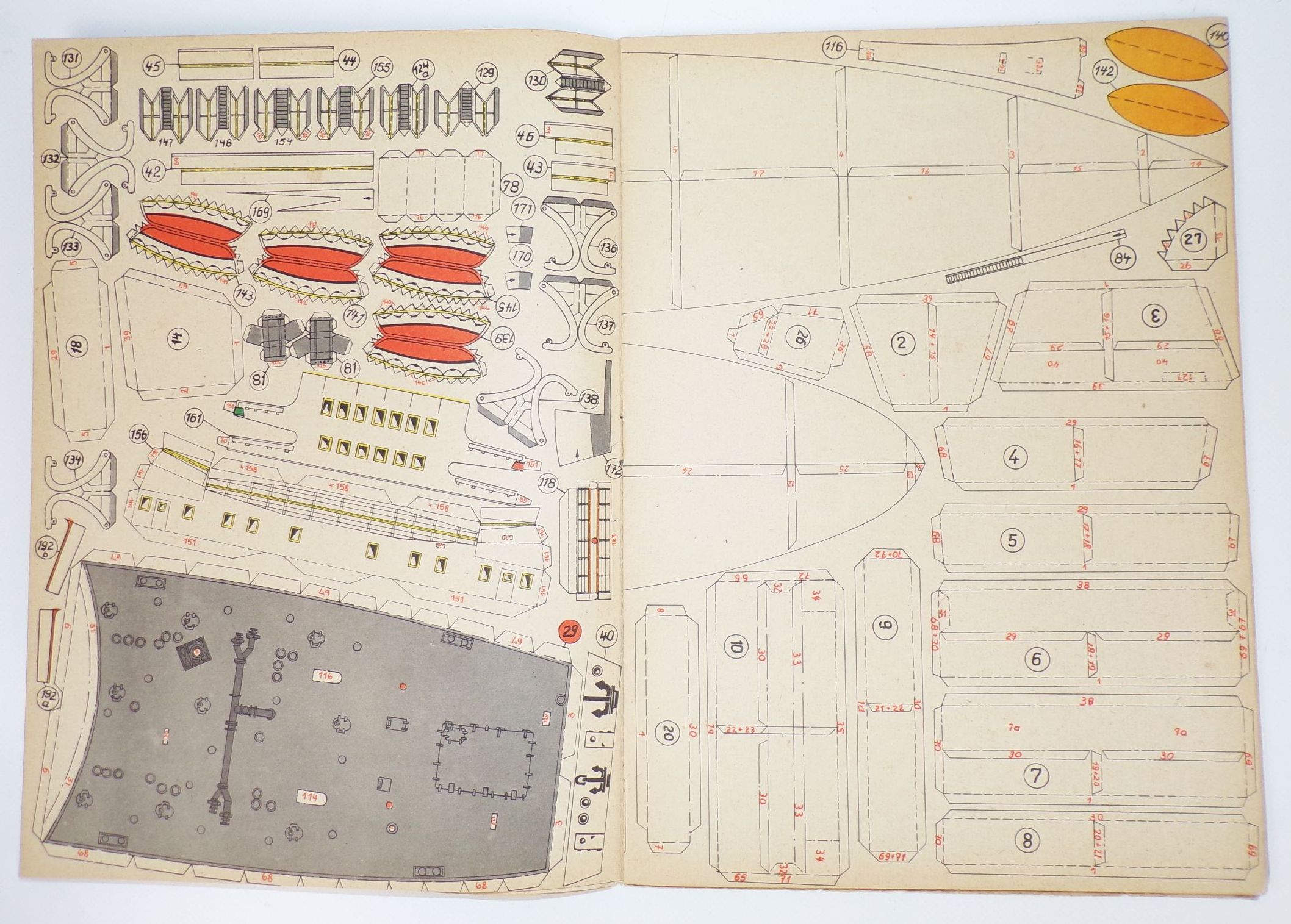 Tanker Leuna Schiff Kranich Modellbogen DDR 1959 Bastelbogen 