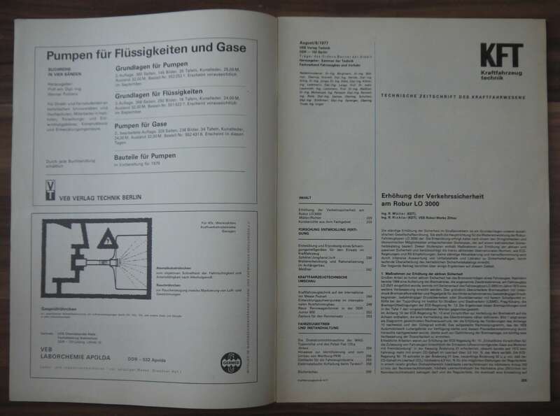 KFT Messeneuheit in Poznan 126 p mit 650 cm³ August 1977 ROBUR LO 3000
