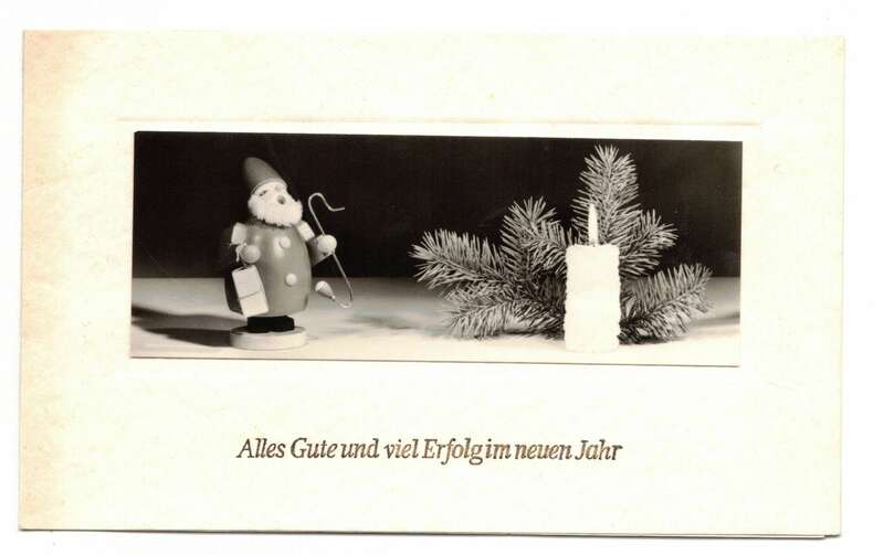 Klappkarte Erzgebirge Weihnachtsmann Neujahrsgruss 1973 DDR 