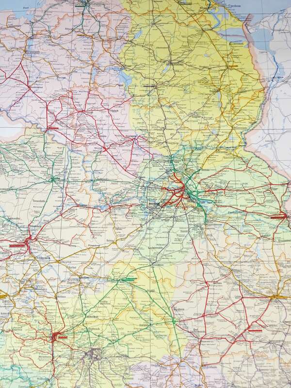 Eisenbahn Verkehrskarte der DDR 1967 Dienstgebrauch vintage Landkarte
