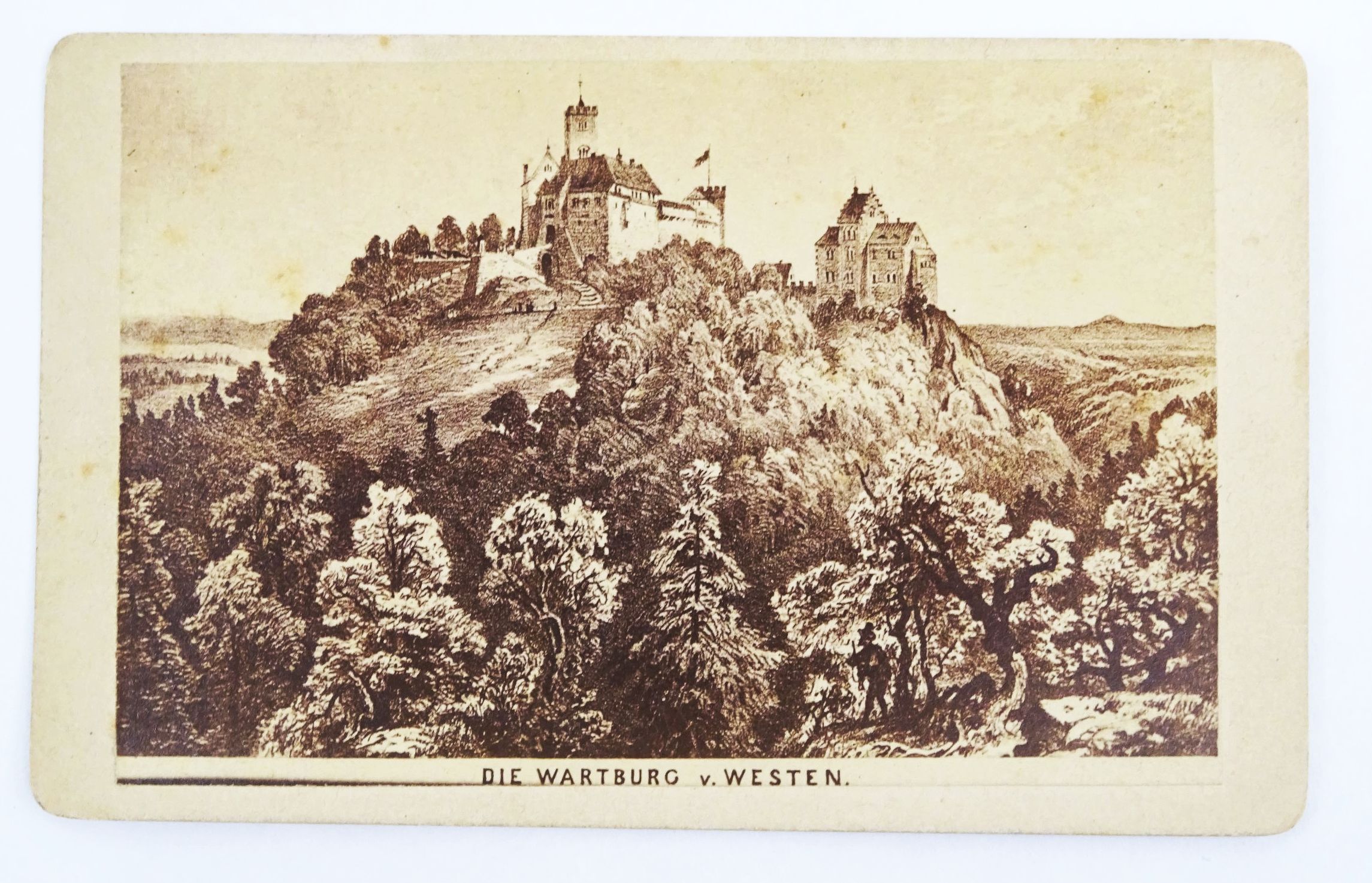 Fotografie Wartburg vom Westen um 1890 Carte de Visite CDV 