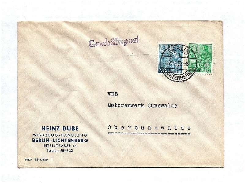 Geschäftspost Werkzeug Handlung Berlin Lichtenberg DDR 1952