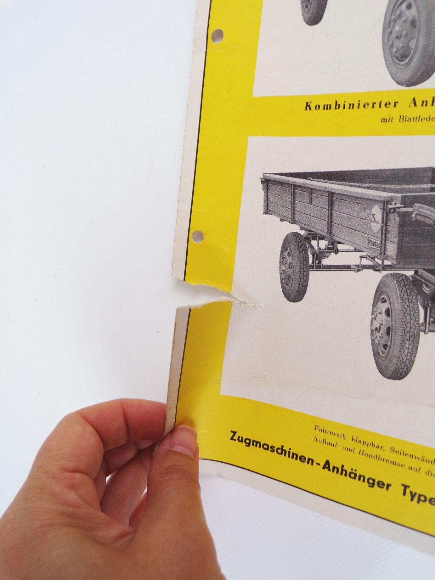 Altes Prospekt Renger Zugmaschinen Anhänger um 1950