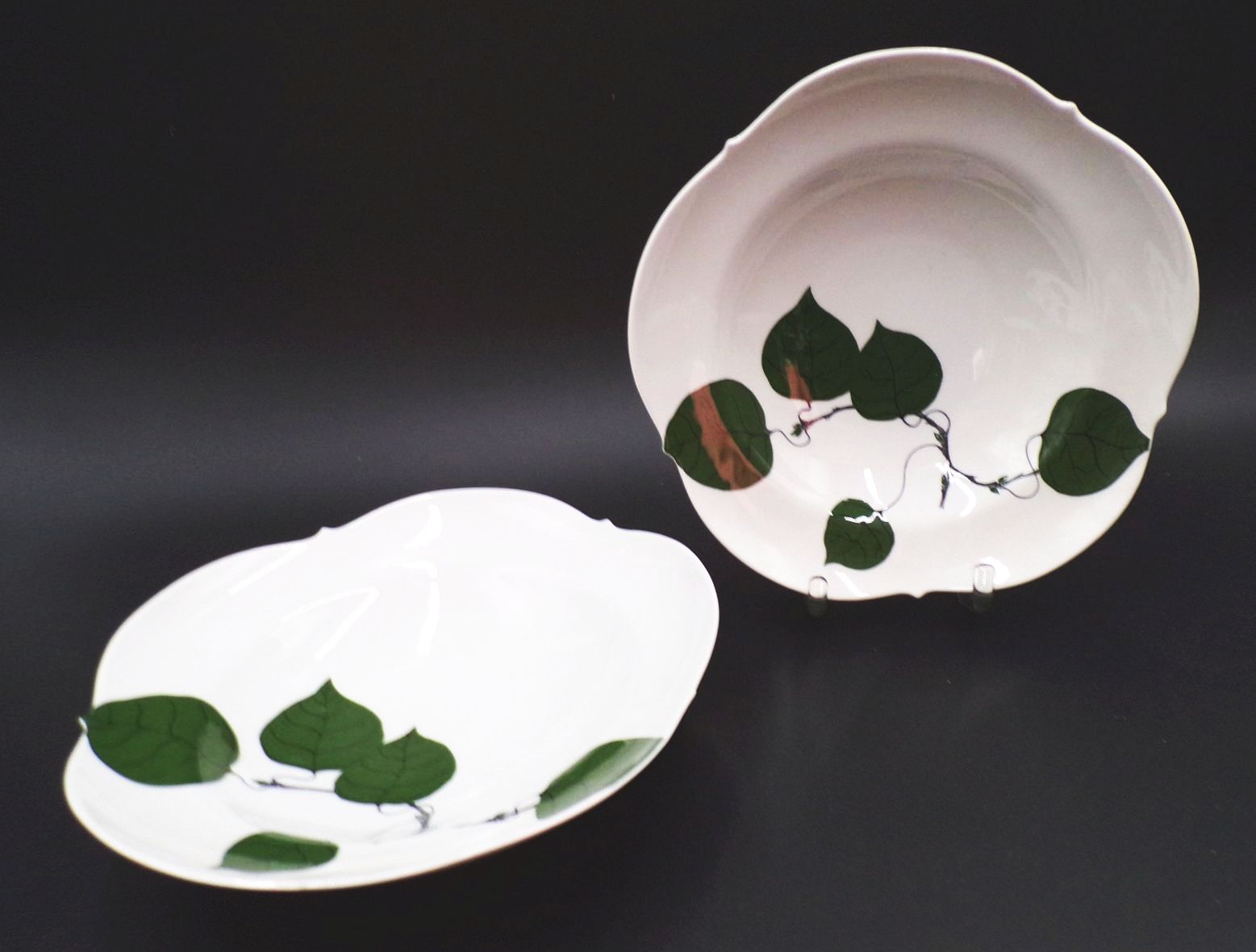Meissen Suppenteller 2 Wahl Dekor Waldlaub 2 Stück