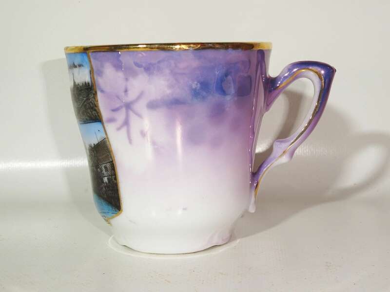 Alte Andenkentasse Obercunnersdorf Oberlausitz Sachsen 1900er Gedeck Porzellan