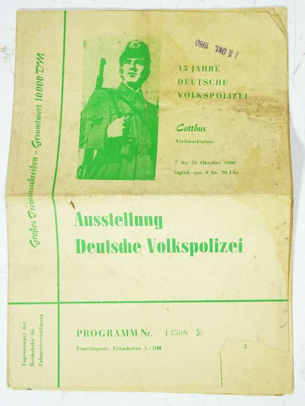 Programm Deutsche Volkspolizei 1960 Cottbus KVP DDR MdI D7