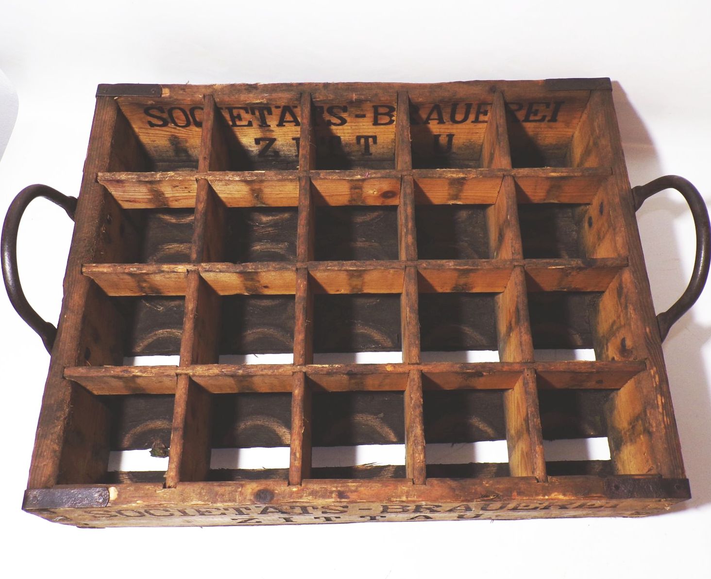 Bierkasten Holz Societäts Brauerei Zittau alter 20er verzapfter Holzbierkasten 