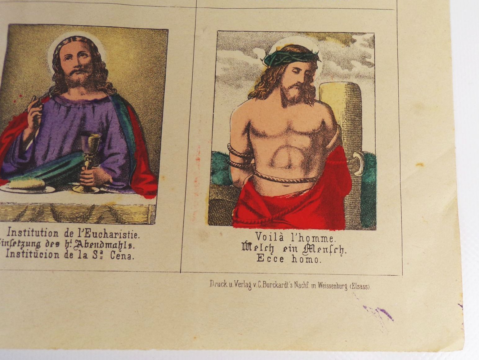 Alter Druck Leben Jesus Christus um 1870 koloriert Buckardt Weissenburg Elsaß Alter Druck Leben Jesus Christus um 1870 koloriert Buckardt Weissenburg Elsaß
