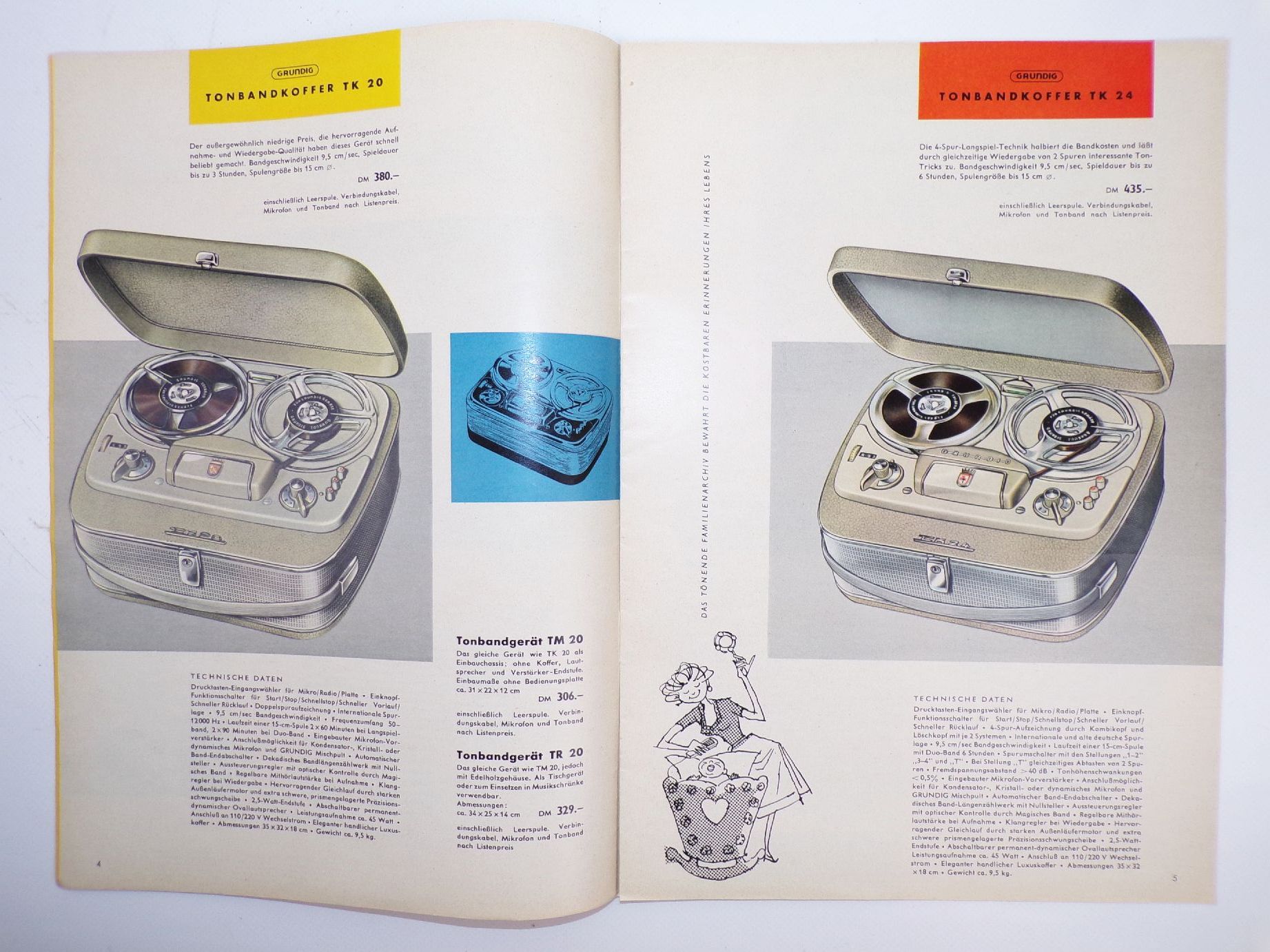 Prospekt Grundig Tonbandgeräte 1960 er Reklame Sammler