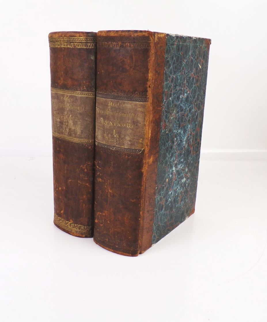 Deutsch Lateinisches Lexikon 1825 Friedrich Karl Kraft 2 Bände Halbleder