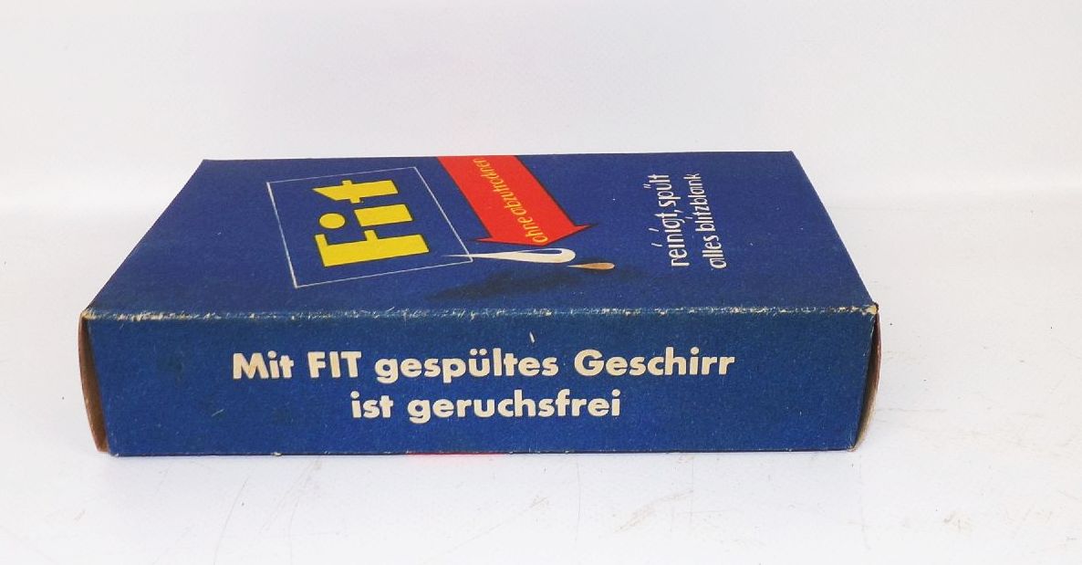 Alte Fit Schaupackung Karton Reklame Sammler Spülmittel Drogerie Schaufenster 