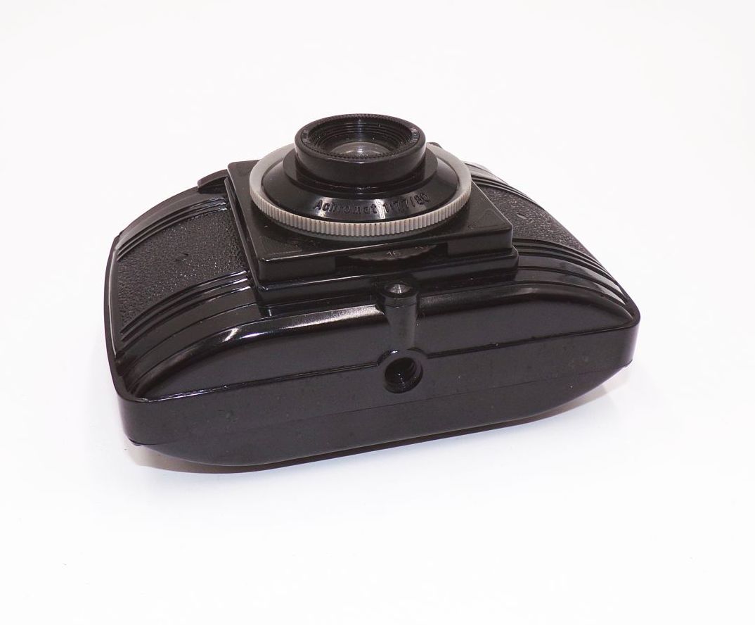 Alter Fotoapparat Perfekta II Bakelit schwarz Tasche Requisit