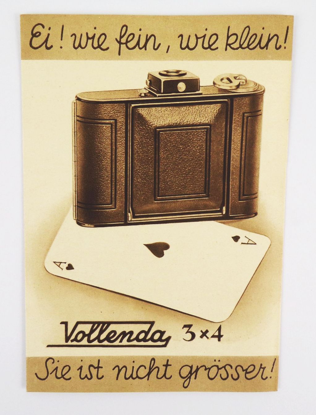 Kleinfilm Vollenda 3 x 4 Kamera Fotoapparat 1930 er 