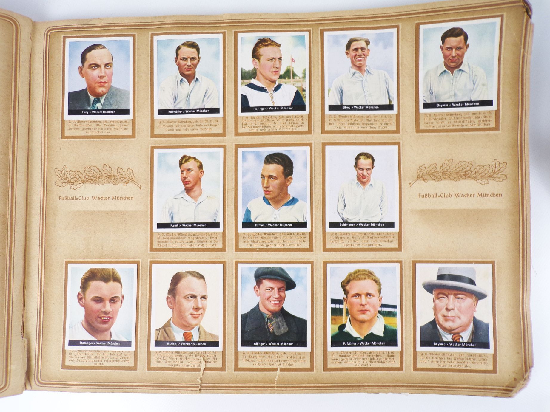 Hinein Fußball Sammelbilderalbum Cigarettenfabrik Müller Dresden um 1930 Hinein Fußball Sammelbilderalbum Cigarettenfabrik Müller Dresden um 1930