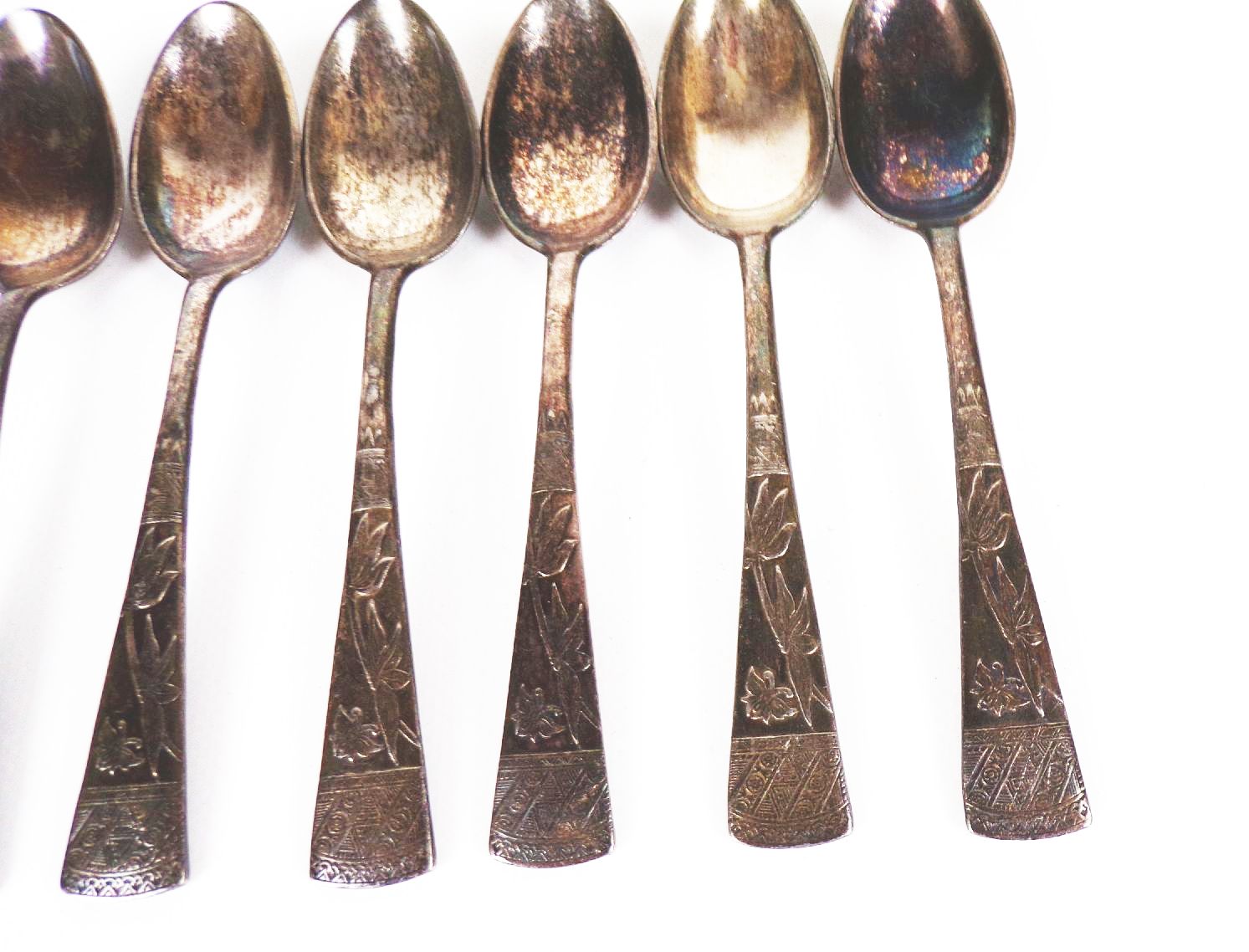 Teelöffel 6 Stück Argonit Floral Deko Antike Löffel Besteck Teelöffel 6 Stück Argonit Floral Deko Antike Löffel Besteck