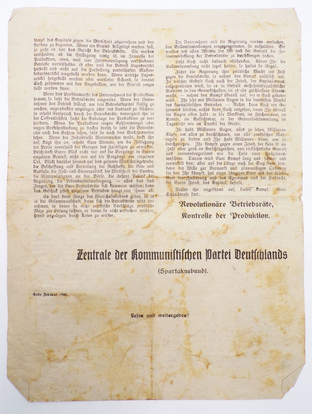 Original Flugblätter KPD SPD Kommunisten 1919 Räterepublik Nürnberg 