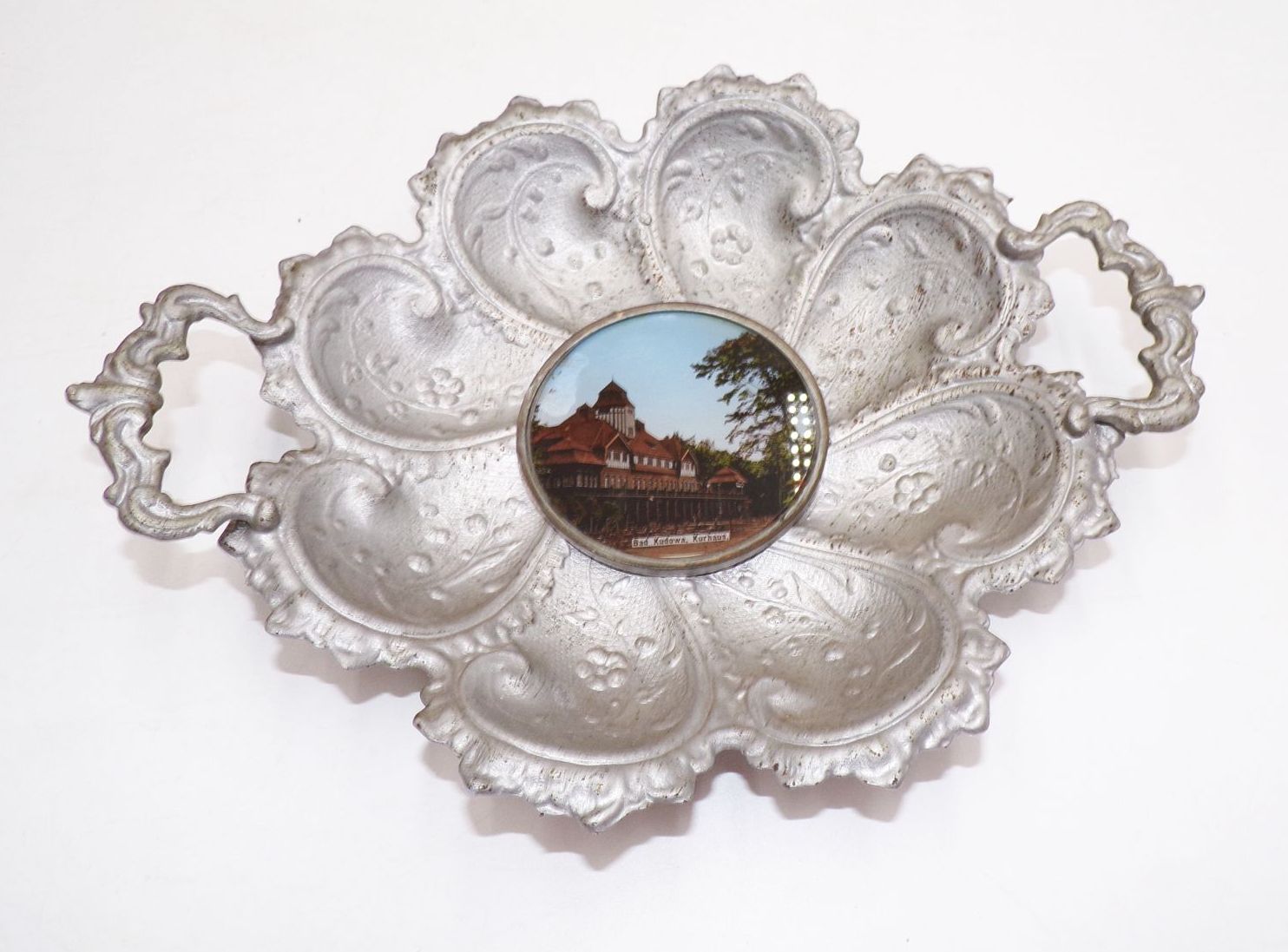 Alte Andenken Schale Bad Kudowa Kurhaus Schlesien um 1900 Souvenir Antik